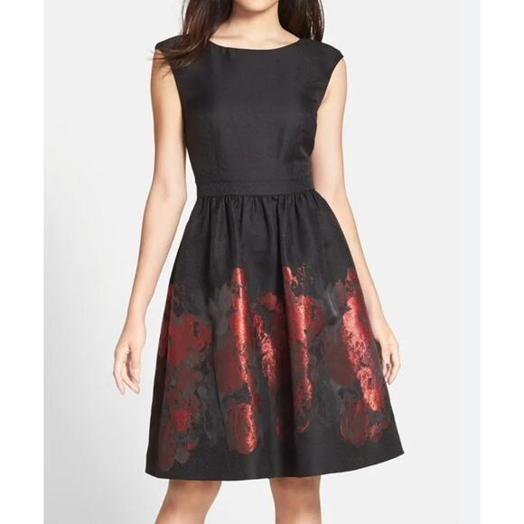 Cynthia Steffe Metallic Floral Dress Size 4 - Picture 1 of 14